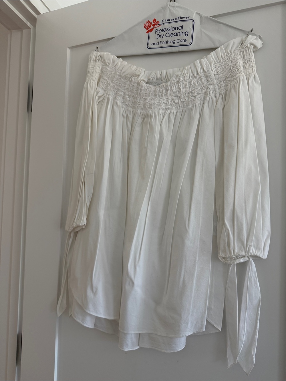 Caroline Constas White Off-Shoulder Blouse